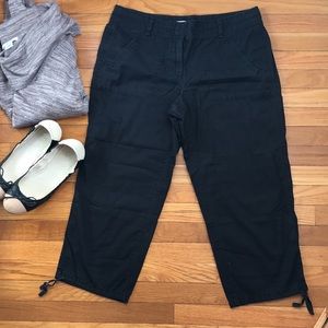 Loft Capri Pants with Cuff Ties sz 4 100% cotton